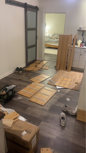 Furniture assembly in progress — Bridgeway 404